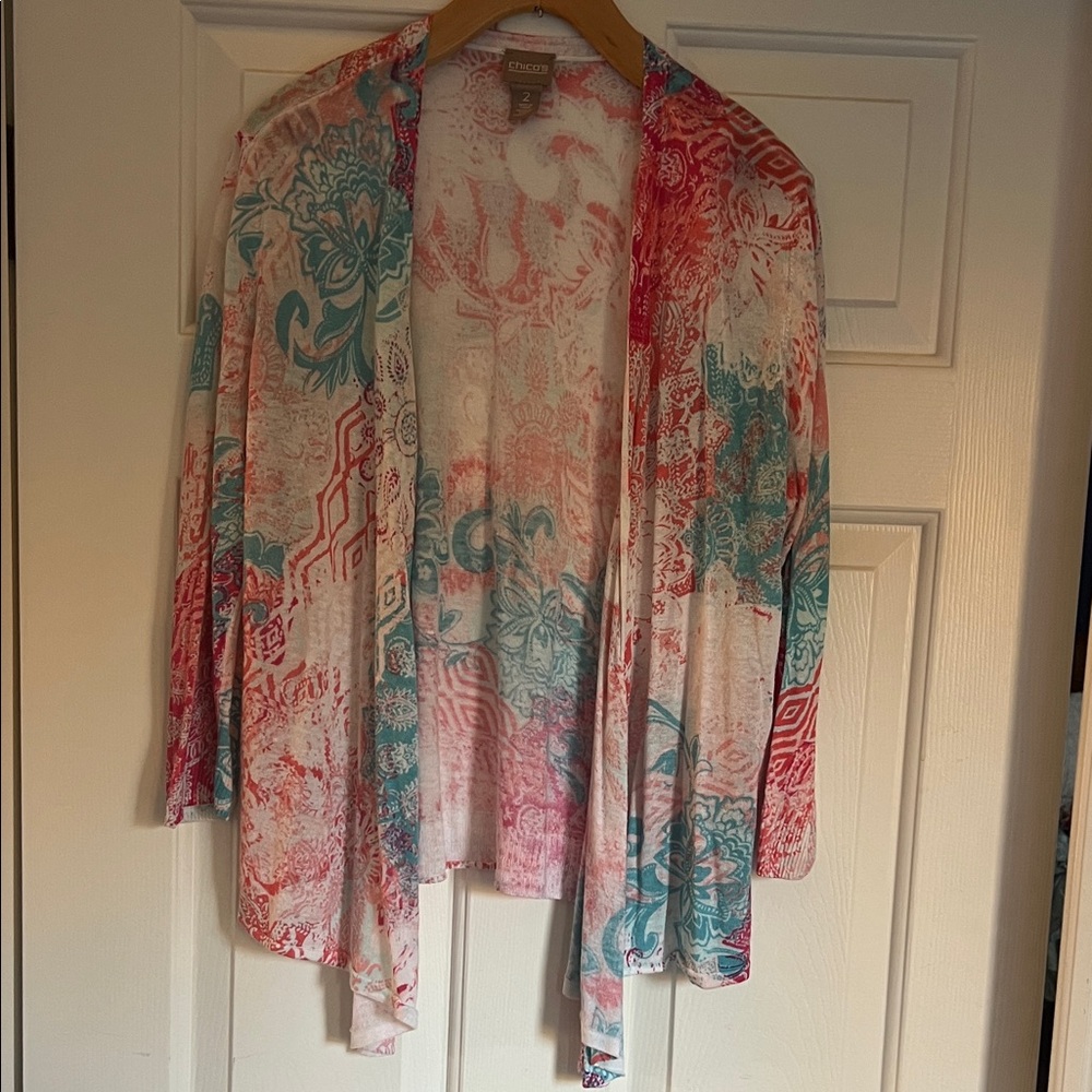 Chico's Multicolor Open Front Cardigan